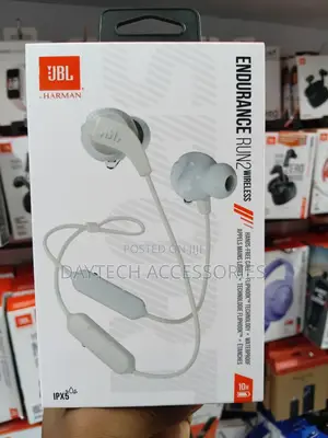 JBL Endurance Run 2 Wireless Headphones in White.