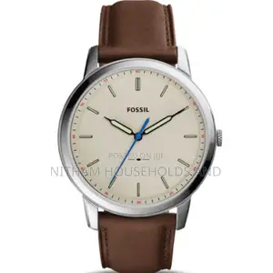 Fossil Fs5306 Minimalist Analog Brown Leather Watch for Men