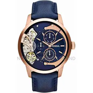 Fossil Me1138 Townsman Multifunction Navy Leather Watch for Men