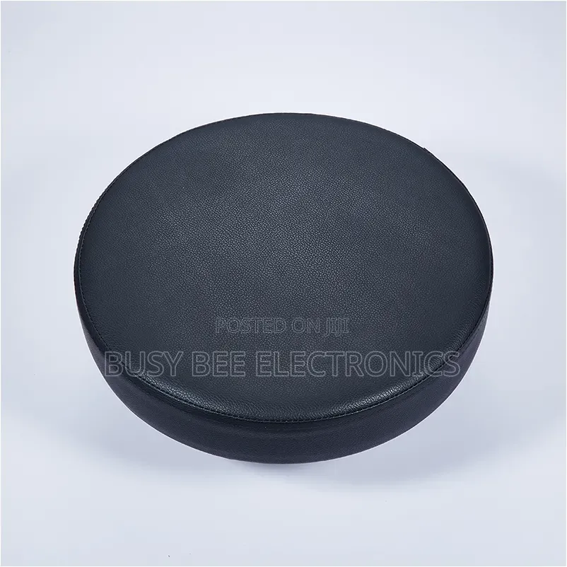 Adjustable Height Black Drum Stool