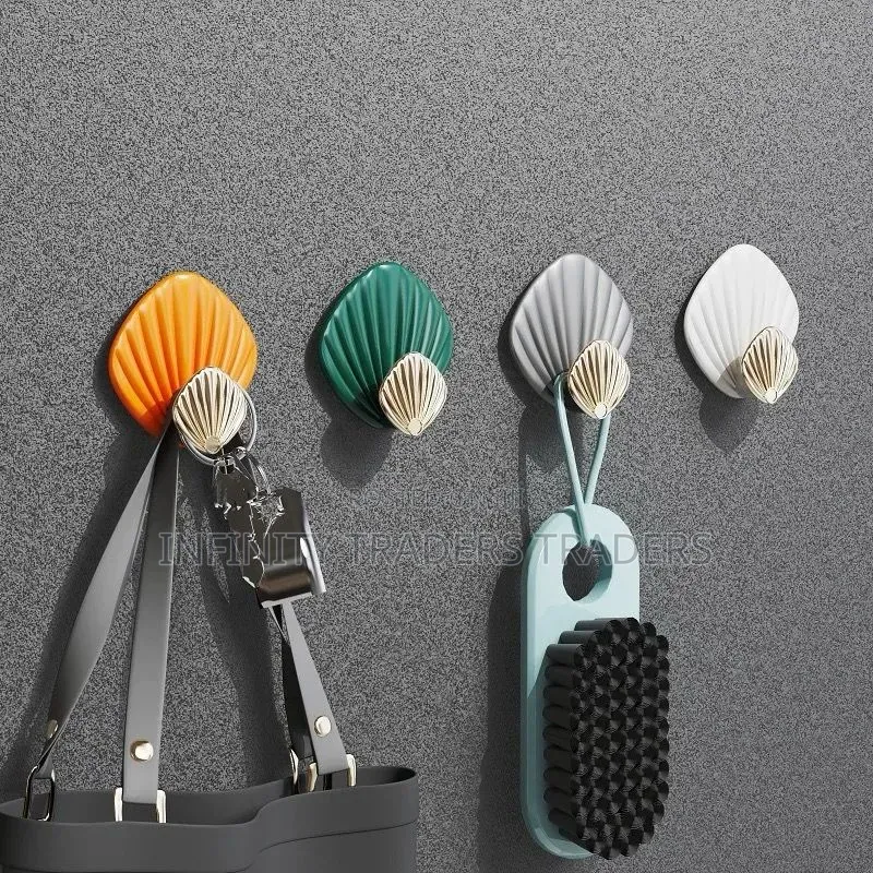 4pcs Creative Shell Shape Wall Hanging Hook