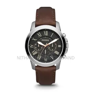 Fossil Fs4813 Grant Quartz Brown Leather Watch for Men