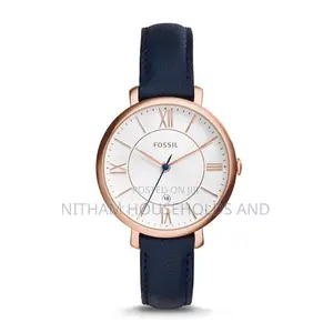 Fossil Es3843 Jacqueline Navy Leather Watch for Women