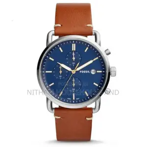 Fossil Fs5401 Commuter Chronograph Leather Watch for Men