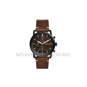 Fossil Fs5403 Commuter Chronograph Brown Leather Watch for Men