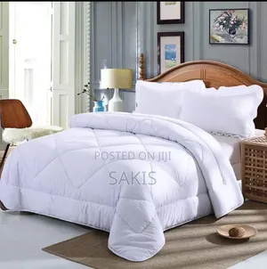 6ft by 7ft Super King Size White Stripped Duvets. Free Delivery