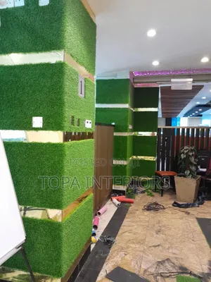 Indoor Wall Decoration Artificial Grass Carpets Installation