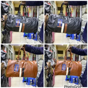 Stylish Leather-Look Duffle Bag_yu