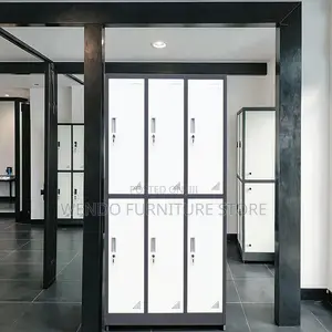 Office Cabinet; Six Lockers Gray Office Cabinet