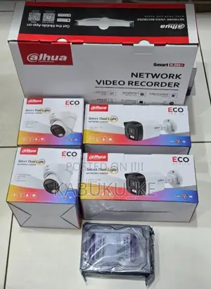 Ip Camera 4 Channel Complete Set With 4 Smart Dual CCTV Camera Dahua