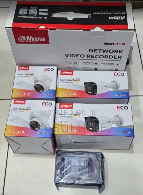 Ip Camera 4 Channel Complete Set With 4 Smart Dual CCTV Camera Dahua