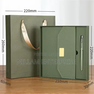 Leather-Bound Notebook With Button Closure