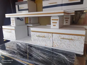 Goldish Striped Tv Shows Cabinet