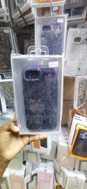 iPhone 17 Air Deep Blue, Completely Covered in Sparkling Glitter Case