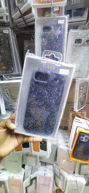 iPhone 17 Air Deep Blue, Completely Covered in Sparkling Glitter Case