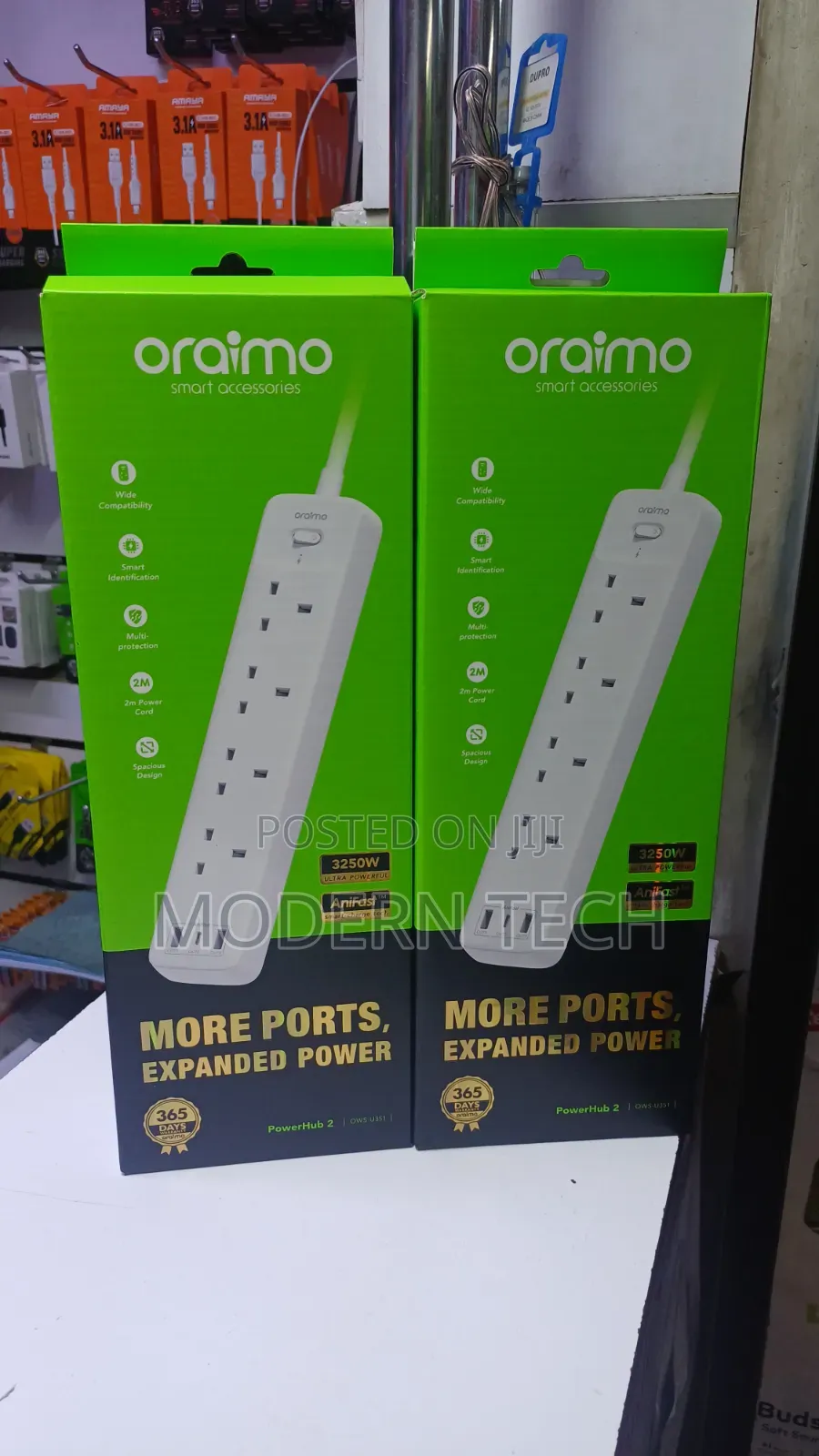 Oraimo Powerhub 2 3250w Multi-Plug Extension Socket .
