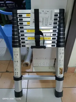3.8m Telescopic Aluminum Extension Ladder / Foldable Multi-Purpose