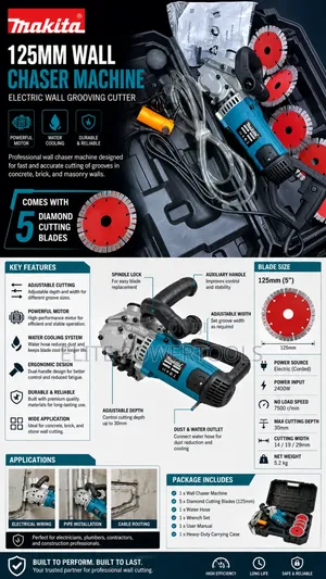 Makita Wall Chaser / 5-Blade Electric Wall Groove Cutting Machine