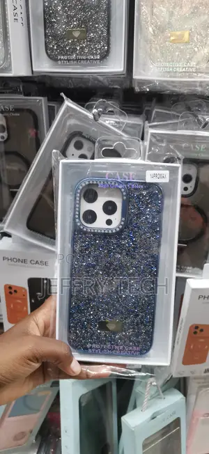 iPhone 14 Pro Max Glittery Finish Rhinestone-Encrusted Case