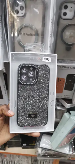 iPhone 13 Pro, Featuring a Decorative Diamond-Shaped Logo Emblem Case