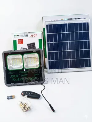 Jsot 100w Outdoor Solar Flood Light Ip66 Waterproof + Remote Control.