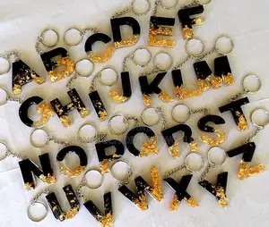 Handmade Epoxy Resin Alphabet Keychain