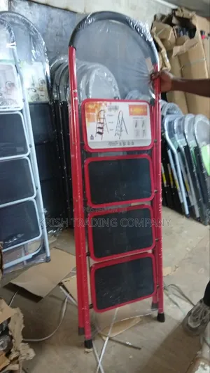 4-Step Red Aluminium Ladder