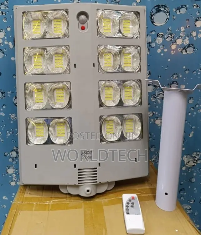 2000w Grey Solar Street Light + Pole + Motion Sensor + Remote Control