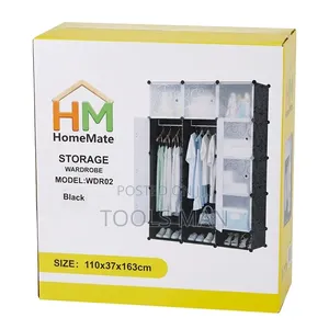 Homemate Wdr02 Portable Plastic Wardrobe 110x37x163cm.