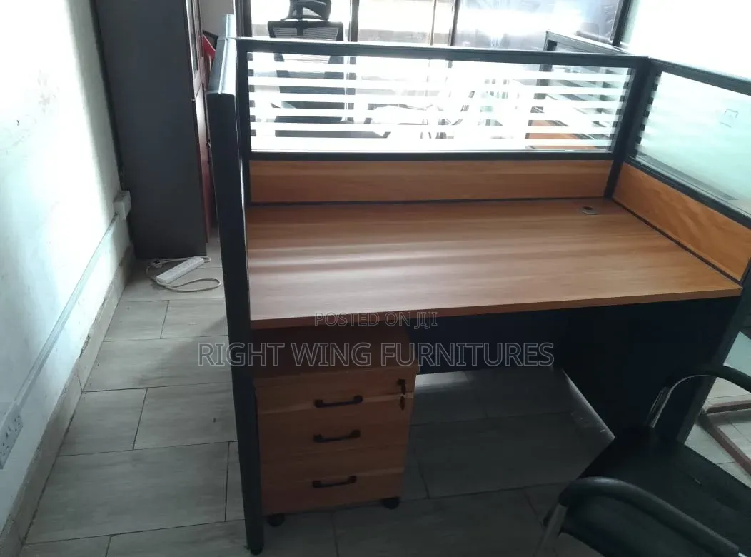 Brown Two Way Working Station With Its Drawers