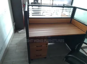 Brown Two Way Working Station With Its Drawers