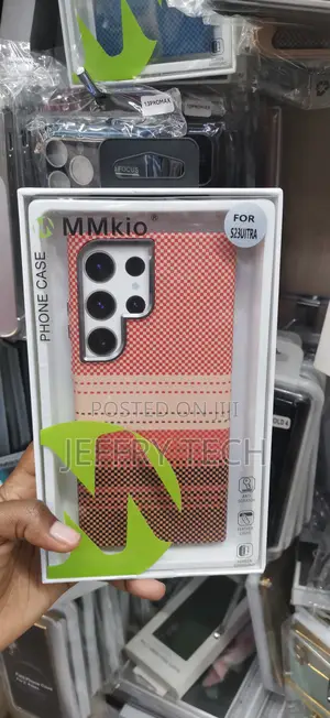 Samsung Galaxy S24 Ultra Laid Pattern in Red, Orange, and Black Case