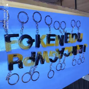 Handmade Epoxy Resin Alphabet Keychain