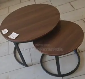 Modern Wooden Finish Nesting Coffee Table Set – Marble Effect Top