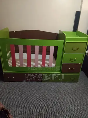 Baby Cot With Storage Drawers in Solid Wood