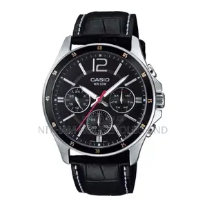 Casio MTP-1374l-1av Black Leather Strap Watch or Men