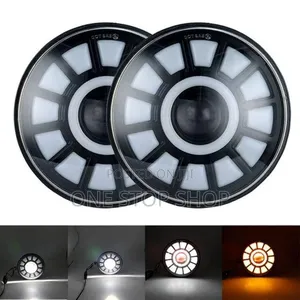 Angel Eyes 7_inch Headlight With Daytime Running Light Ring,Low/High