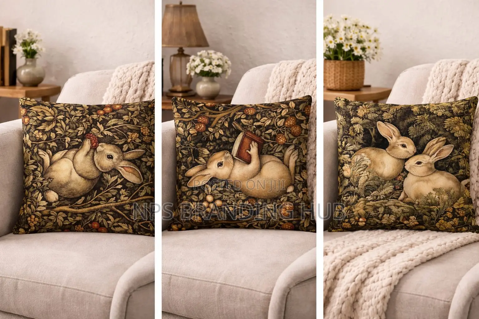 Rabbit Theme Cushion Cover (Rt