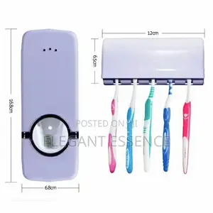 Toothpaste Dispenser Wall-Mounted Toothbrush Holder