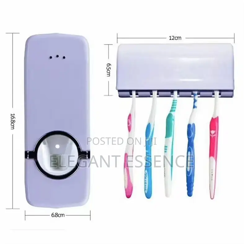 Toothpaste Dispenser Wall-Mounted Toothbrush Holder