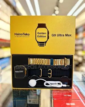 This Is a Haino Teko G9 Ultra Max Smart Watch in the Golden Edition.