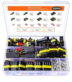 352 Pcs, Waterproof Automotive Wire Connectors Kit, 1 2 3 4 Pins