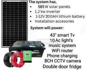 1.2kw Inverter - 200ah Lithium Battery - 595w Bifacial Solar Offgrid