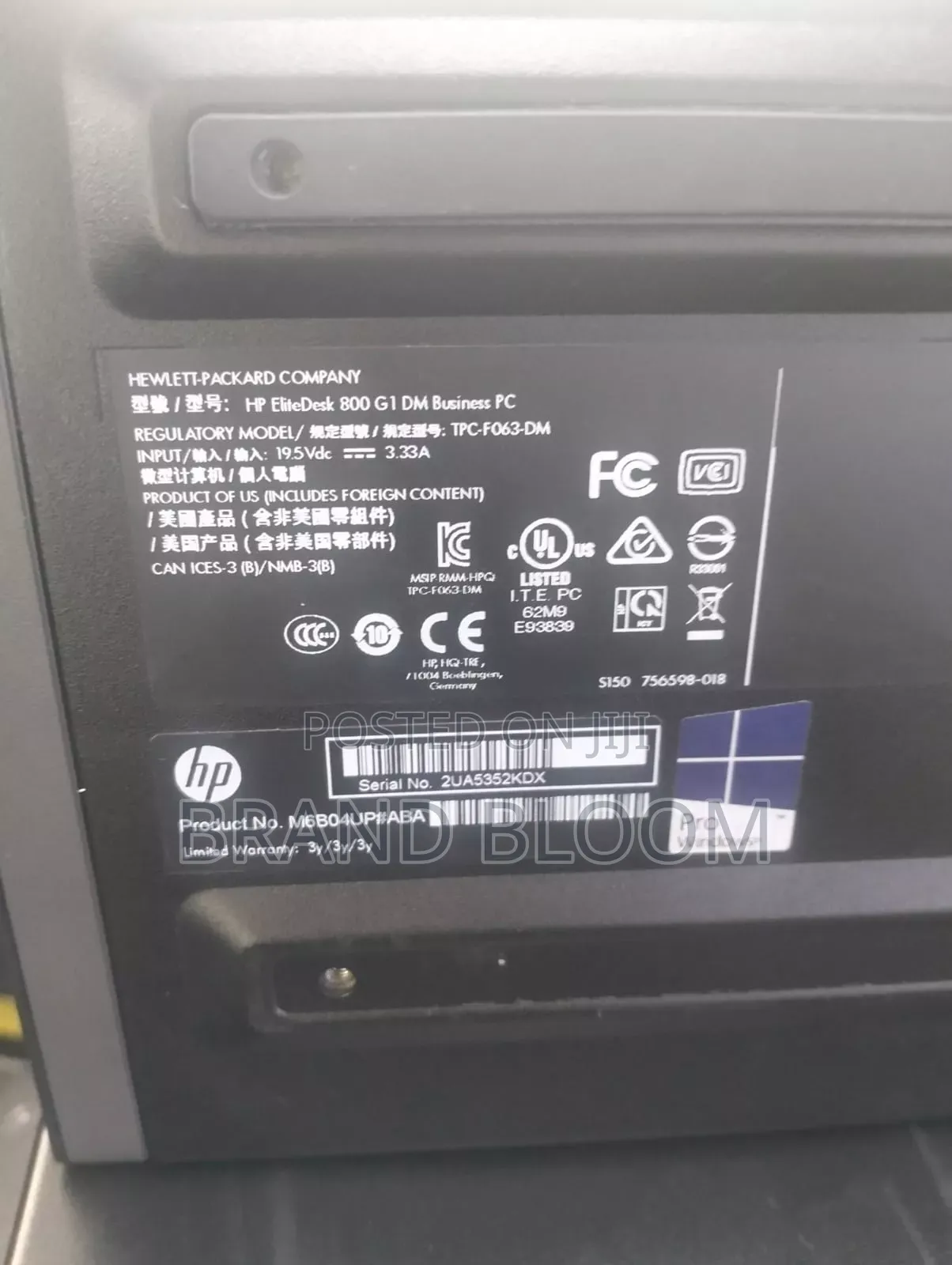 Desktop Computer HP EliteDesk 800 4GB Intel Core i5 HDD+SSD 500GB