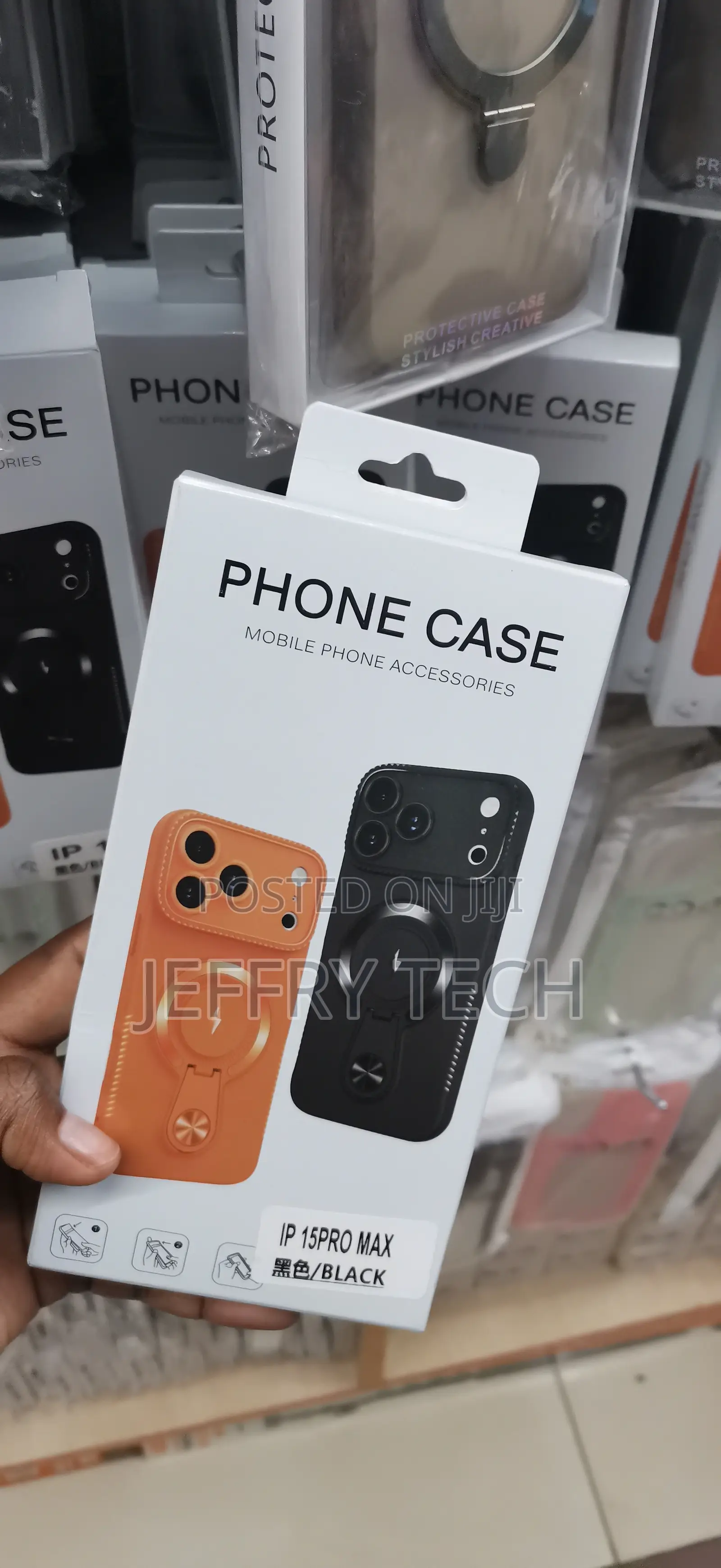 iPhone 15 Pro Max Collapsible Pull-Out Ring on the Back Cover