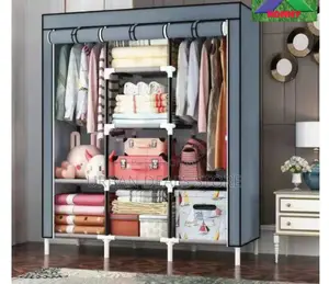 3-Column Portable Wooden Wardrobe