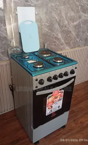Eurochef Free Standing Cooker – 3 Gas Burners + 1 Electric Plate