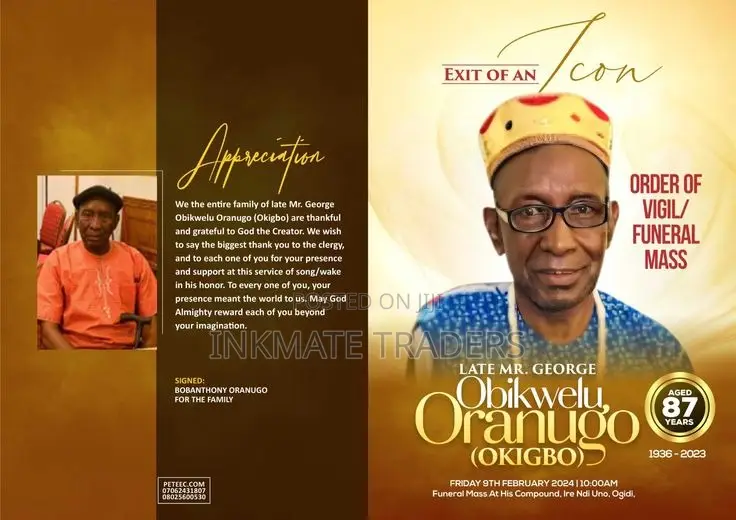 Eulogy Celebration of Life Program Printing