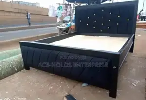 6 by 6 Modern Design King Size Bed With Fabric Finish