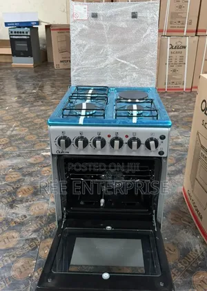 New Model Silver Olelon Free Standing 3 Gas Burner +1 Electric Cooker